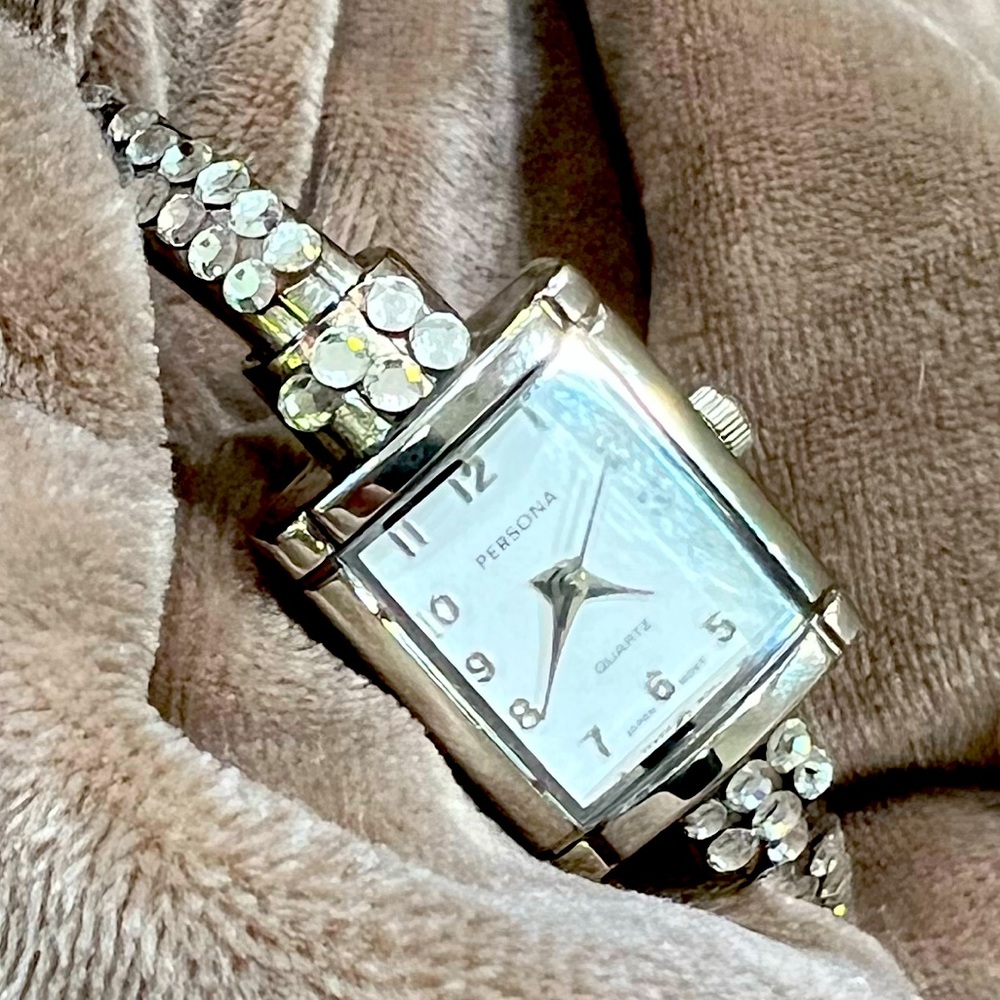 Rhinestone Bangle Watch